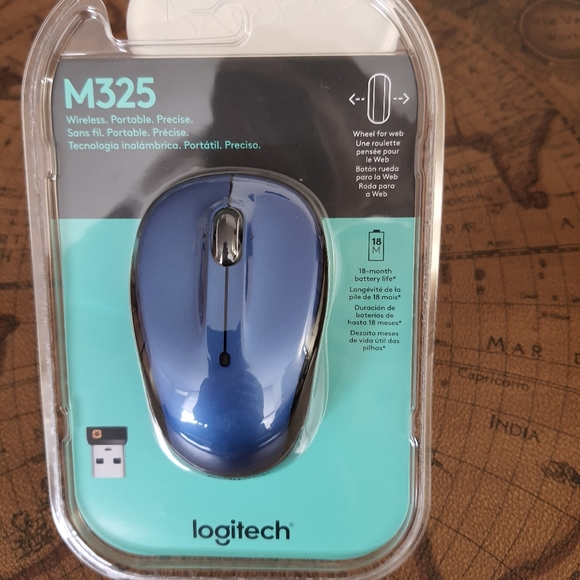 Logitech M325 Wireless Mouse- USB Unifying Receiver - New Blue - Picture 2 of 4